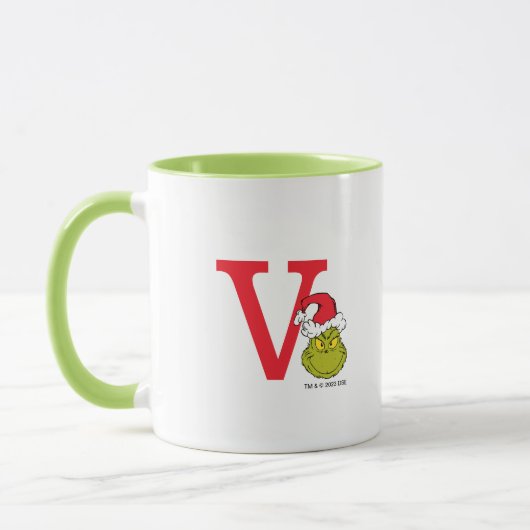 Mug Comment Grinch Stol Christmas | Monogramme V (Gauche)