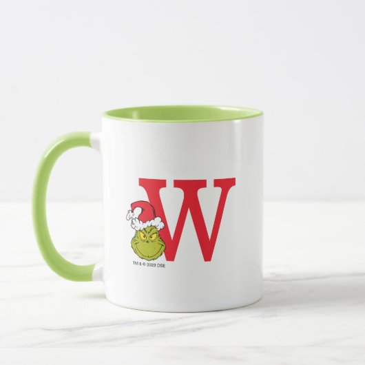 Mug Comment Grinch Stol Christmas | Monogramme W (Gauche)