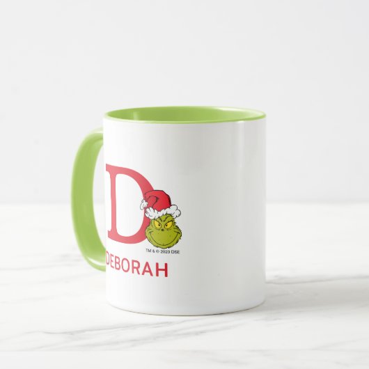 Mug Comment Grinch Stol Christmas | Nom et monogramme (Devant gauche)