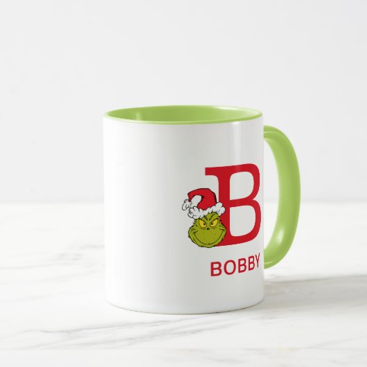 Mug Comment Grinch Stol Christmas | Nom et monogramme  (Devant droit)