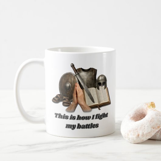 Mug Comment je mène mes batailles (Avec donut)