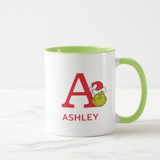 Mug Comment le Grinch a volé Noël | Nom & Monogramme A (Droite)