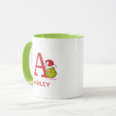 Mug Comment le Grinch a volé Noël | Nom & Monogramme A (Devant gauche)