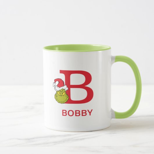 Mug Comment le Grinch a volé Noël | Nom & Monogramme B (Droite)
