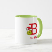 Mug Comment le Grinch a volé Noël | Nom & Monogramme B (Devant droit)