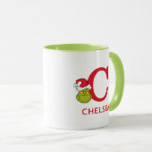 Mug Comment le Grinch a volé Noël | Nom & Monogramme C (Devant droit)