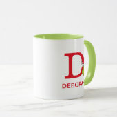 Mug Comment le Grinch a volé Noël | Nom & Monogramme D (Devant droit)