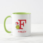 Mug Comment le Grinch a volé Noël | Nom & Monogramme F (Gauche)