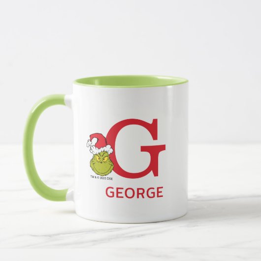 Mug Comment le Grinch a volé Noël | Nom & Monogramme G (Gauche)