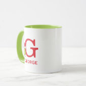 Mug Comment le Grinch a volé Noël | Nom & Monogramme G (Devant gauche)