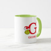 Mug Comment le Grinch a volé Noël | Nom & Monogramme G (Devant droit)