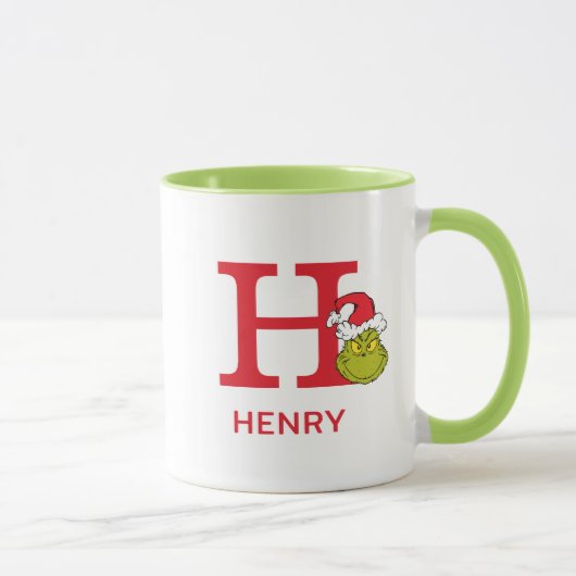 Mug Comment le Grinch a volé Noël | Nom & Monogramme H (Droite)