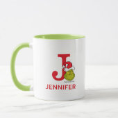 Mug Comment le Grinch a volé Noël | Nom & Monogramme J (Gauche)