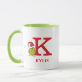Mug Comment le Grinch a volé Noël | Nom & Monogramme K (Gauche)