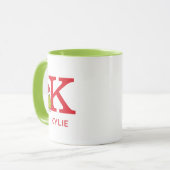 Mug Comment le Grinch a volé Noël | Nom & Monogramme K (Devant gauche)