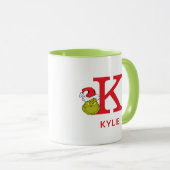 Mug Comment le Grinch a volé Noël | Nom & Monogramme K (Devant droit)
