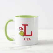 Mug Comment le Grinch a volé Noël | Nom & Monogramme L (Gauche)