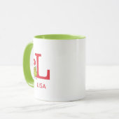 Mug Comment le Grinch a volé Noël | Nom & Monogramme L (Devant gauche)