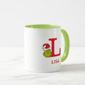 Mug Comment le Grinch a volé Noël | Nom & Monogramme L (Devant droit)