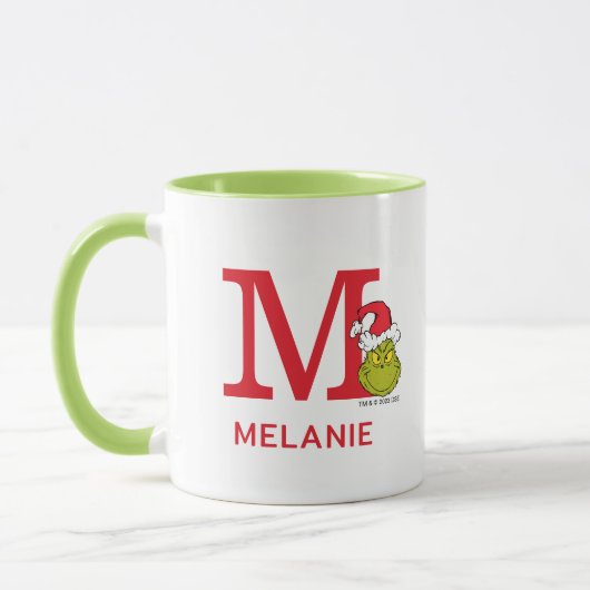 Mug Comment le Grinch a volé Noël | Nom & Monogramme M (Gauche)
