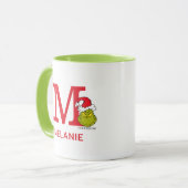 Mug Comment le Grinch a volé Noël | Nom & Monogramme M (Devant gauche)