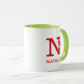 Mug Comment le Grinch a volé Noël | Nom & Monogramme N (Devant droit)