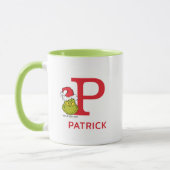 Mug Comment le Grinch a volé Noël | Nom & Monogramme P (Gauche)