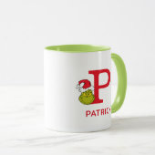 Mug Comment le Grinch a volé Noël | Nom & Monogramme P (Devant droit)