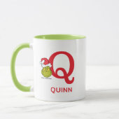 Mug Comment le Grinch a volé Noël | Nom & Monogramme Q (Gauche)
