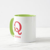 Mug Comment le Grinch a volé Noël | Nom & Monogramme Q (Devant gauche)
