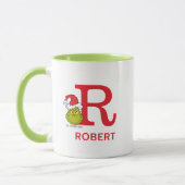 Mug Comment le Grinch a volé Noël | Nom & monogramme R (Gauche)