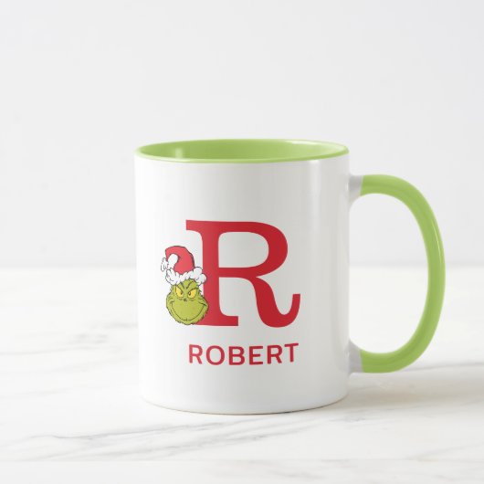 Mug Comment le Grinch a volé Noël | Nom & monogramme R (Droite)
