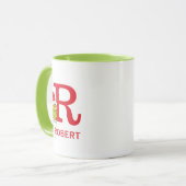 Mug Comment le Grinch a volé Noël | Nom & monogramme R (Devant gauche)