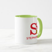 Mug Comment le Grinch a volé Noël | Nom & Monogramme S (Devant droit)