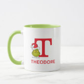Mug Comment le Grinch a volé Noël | Nom & Monogramme T (Gauche)
