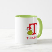 Mug Comment le Grinch a volé Noël | Nom & Monogramme T (Devant droit)