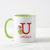 Mug Comment le Grinch a volé Noël | Nom & Monogramme U (Gauche)