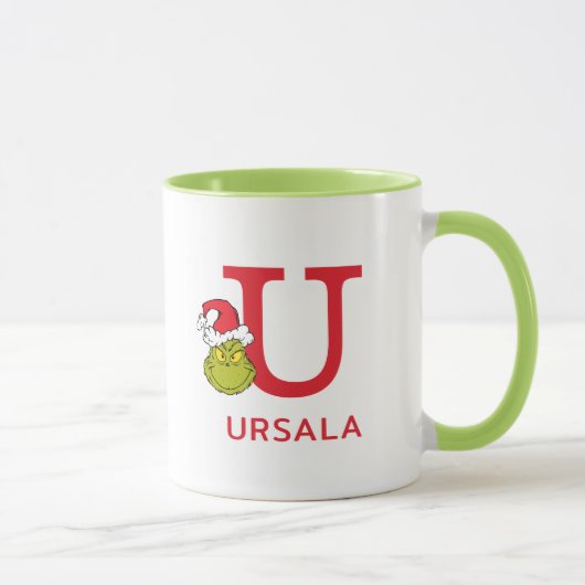 Mug Comment le Grinch a volé Noël | Nom & Monogramme U (Droite)