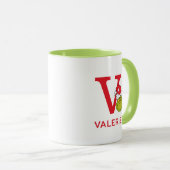 Mug Comment le Grinch a volé Noël | Nom & Monogramme V (Devant droit)