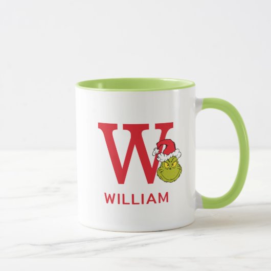 Mug Comment le Grinch a volé Noël | Nom & Monogramme W (Droite)