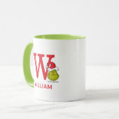 Mug Comment le Grinch a volé Noël | Nom & Monogramme W (Devant gauche)