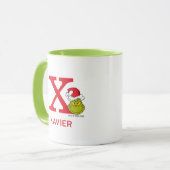 Mug Comment le Grinch a volé Noël | Nom & Monogramme X (Devant gauche)