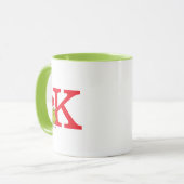 Mug Comment le pouce a volé Noël | Monogramme K (Devant gauche)