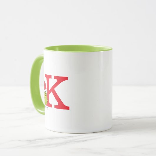 Mug Comment le pouce a volé Noël | Monogramme K (Devant gauche)