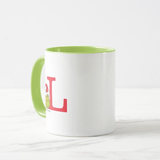 Mug Comment le pouce a volé Noël | Monogramme L (Devant gauche)