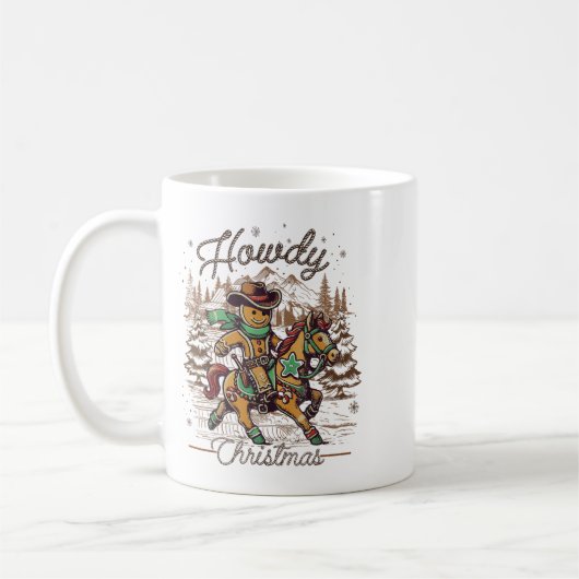 Mug Comment Noël pain d'épices Western Cowboy Noël Noë (Gauche)