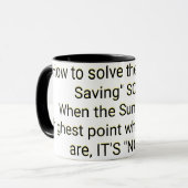 Mug Comment résoudre l'arnaque "Heure d'été" (Devant gauche)