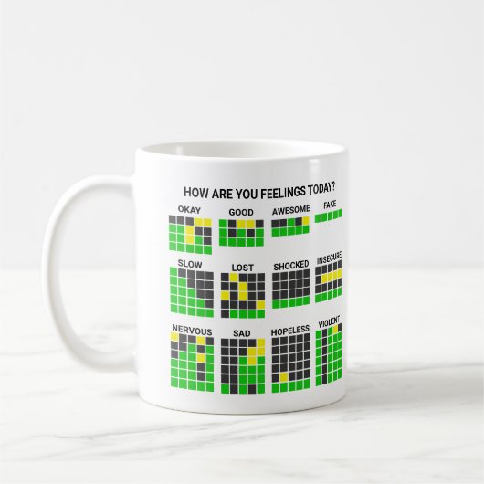 Mug Comment vous sentez-vous aujourd'hui? jeu de mots (Gauche)