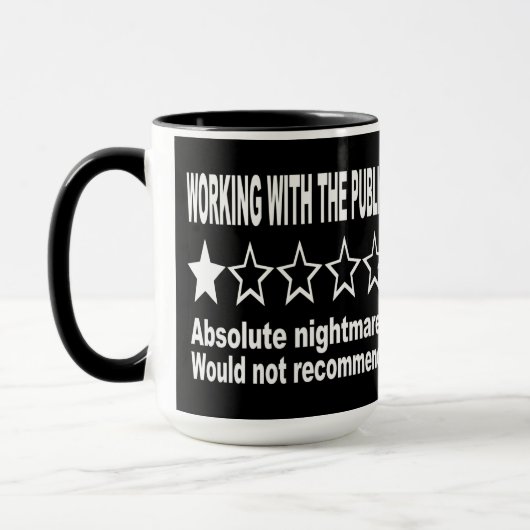 Mug Commentaire à une étoile en noir (Gauche)