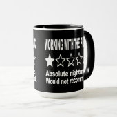 Mug Commentaire à une étoile en noir (Devant droit)